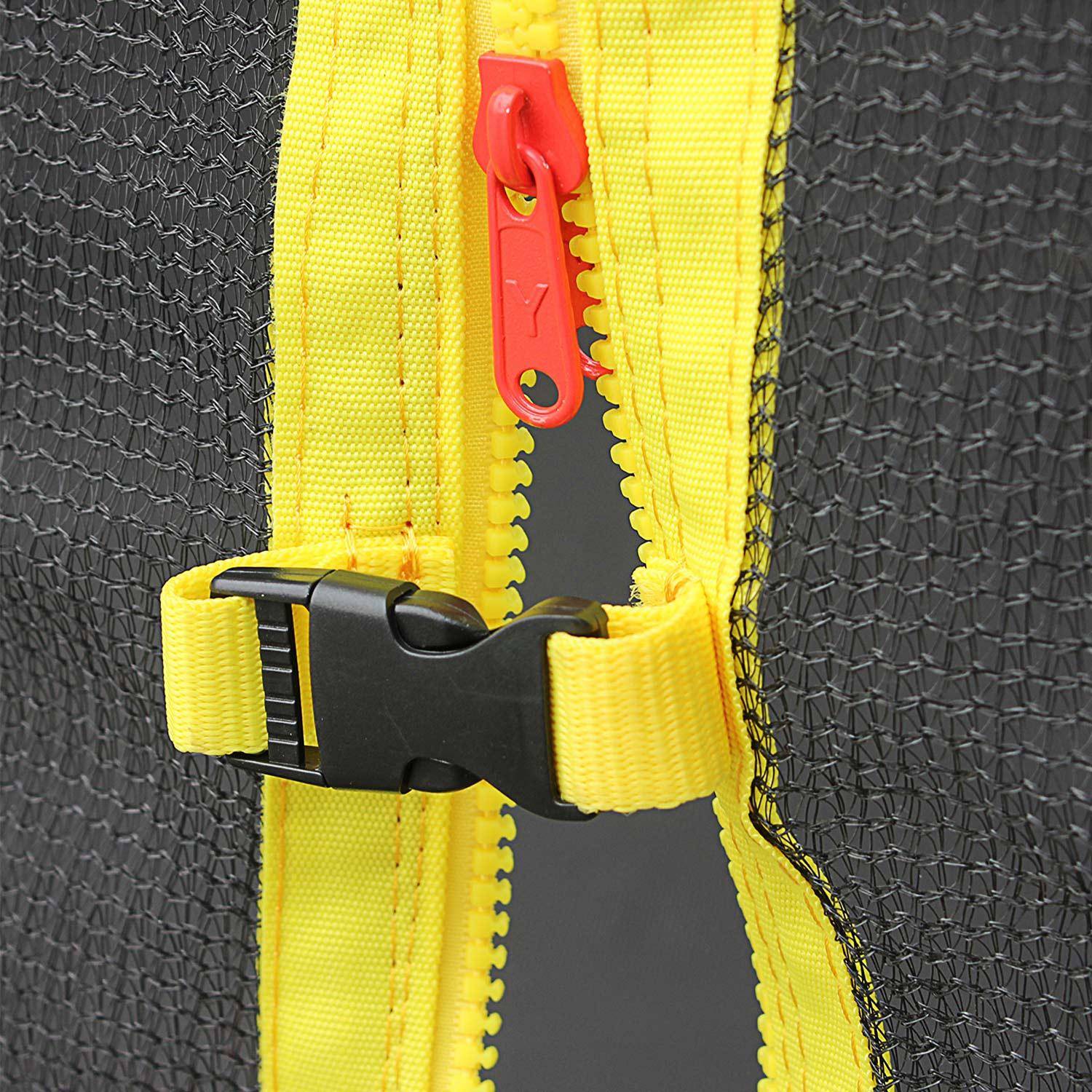 Sicherheitsnetz für sweeek Trampolin - Ø180cm, Farbe Schwarz mit gelbem Reißverschluss,sweeek,Photo2