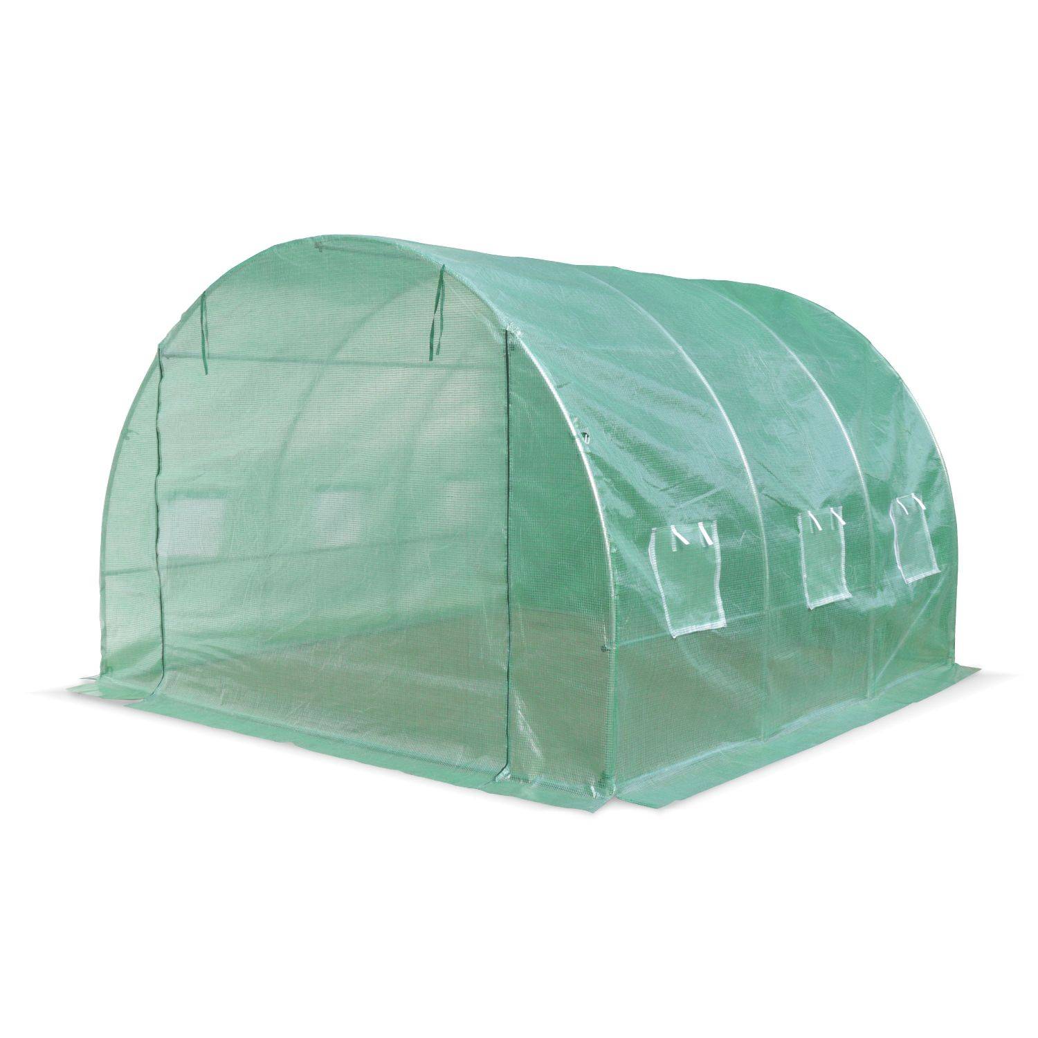 9m² polyethylene tunnel greenhouse - 297x295x196cm - Thym - Green,sweeek,Photo2