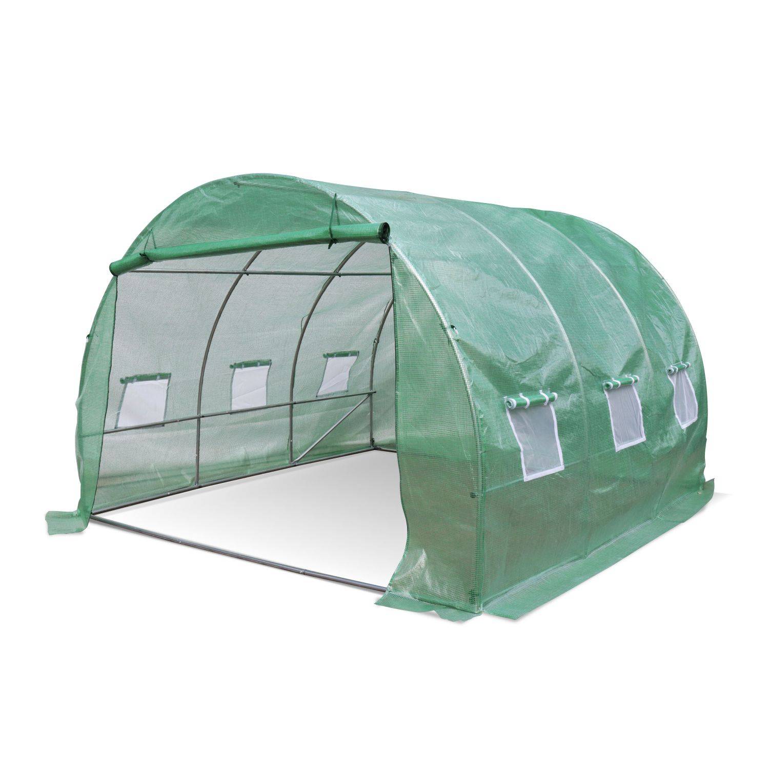 9m² polyethylene tunnel greenhouse - 297x295x196cm - Thym - Green,sweeek,Photo1