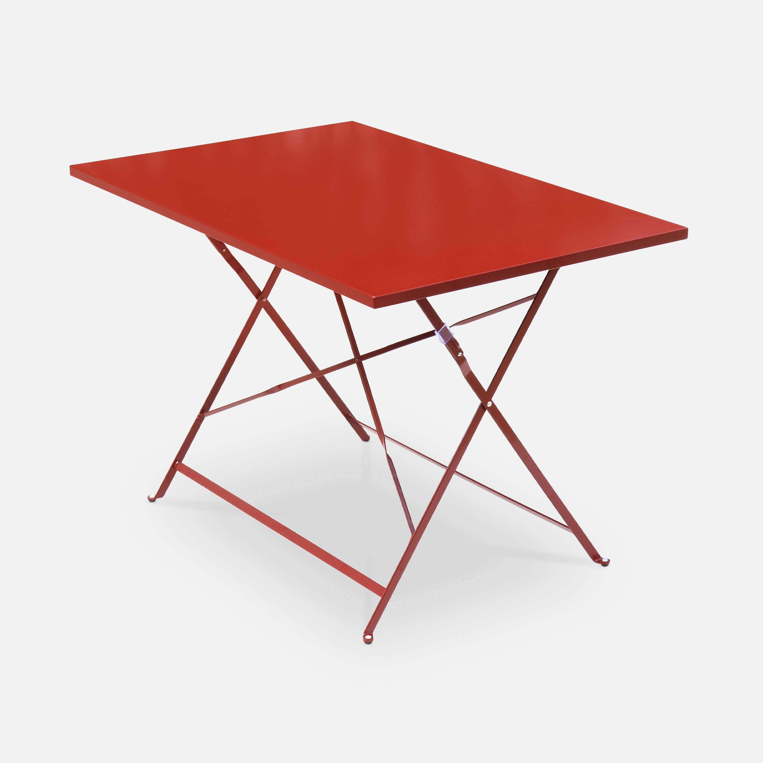 Table De Jardin Bistrot Pliable 70x70 Cm – Acier Thermolaqué, 2 Places, Livrée Montée - 10