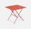 Klappbarer Bistro-Gartentisch - Emilia quadratisch Terra Cotta - Quadratischer Tisch 70x70cm aus pulverbeschichtetem Stahl | sweeek