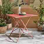 Table jardin bistrot pliable - Emilia carrée Terra Cotta- Table carrée 70x70cm en acier thermolaqué Photo1