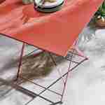 2-seater foldable thermo-lacquered steel bistro garden table, 70x70cm - Emilia - Terracotta Photo2