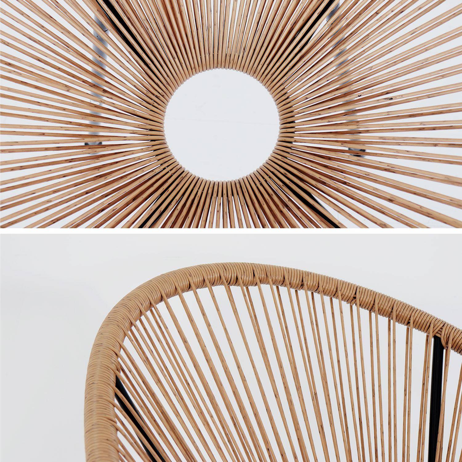 Lot de 2 fauteuils design Oeuf - Acapulco Naturel - Fauteuils 4 pieds design rétro, cordage plastique, intérieur / extérieur Photo6