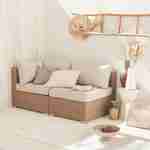 Muebles de jardín de resina tejida - Brescia - 1 sillón de esquina + 1 sillón sin reposabrazos - Resina natural, cojines beige Photo1