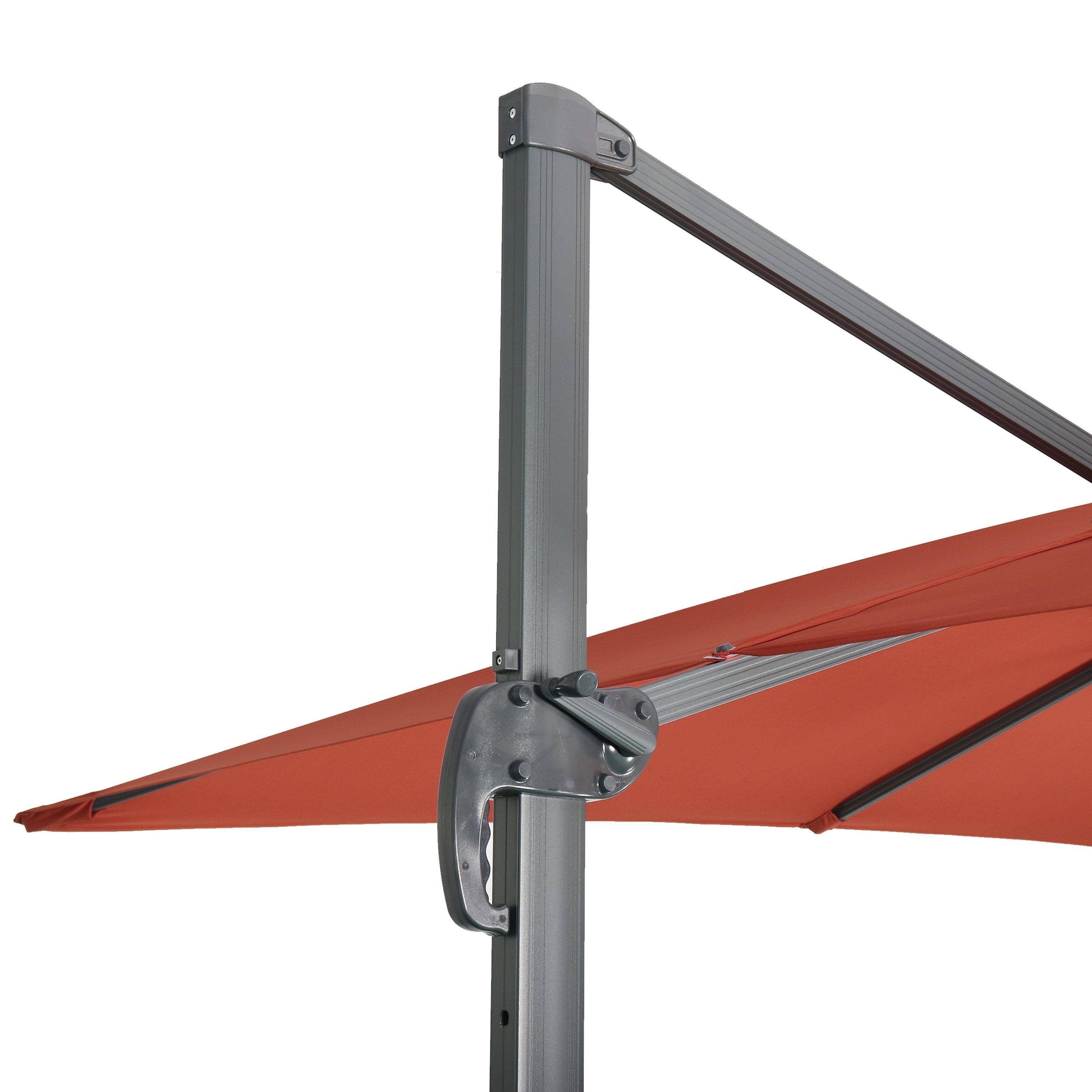 Square cantilever parasol 3x3m - Falgos - Terracotta,sweeek,Photo4