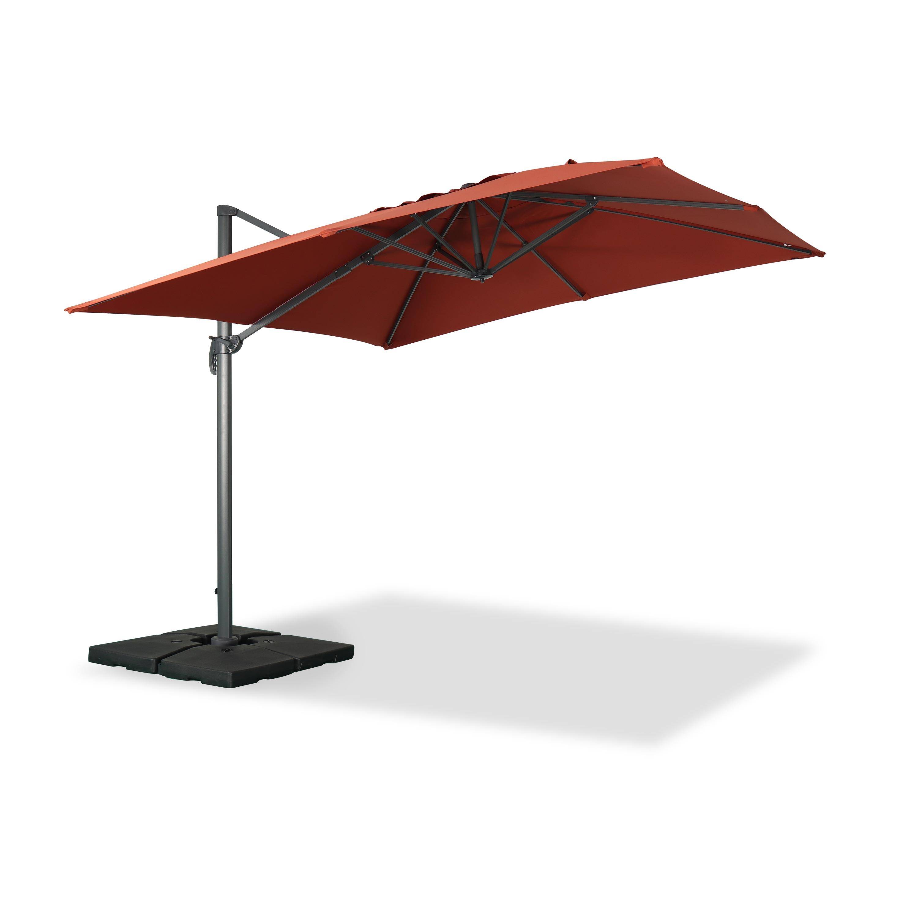 Square cantilever parasol 3x3m - Falgos - Terracotta,sweeek,Photo2