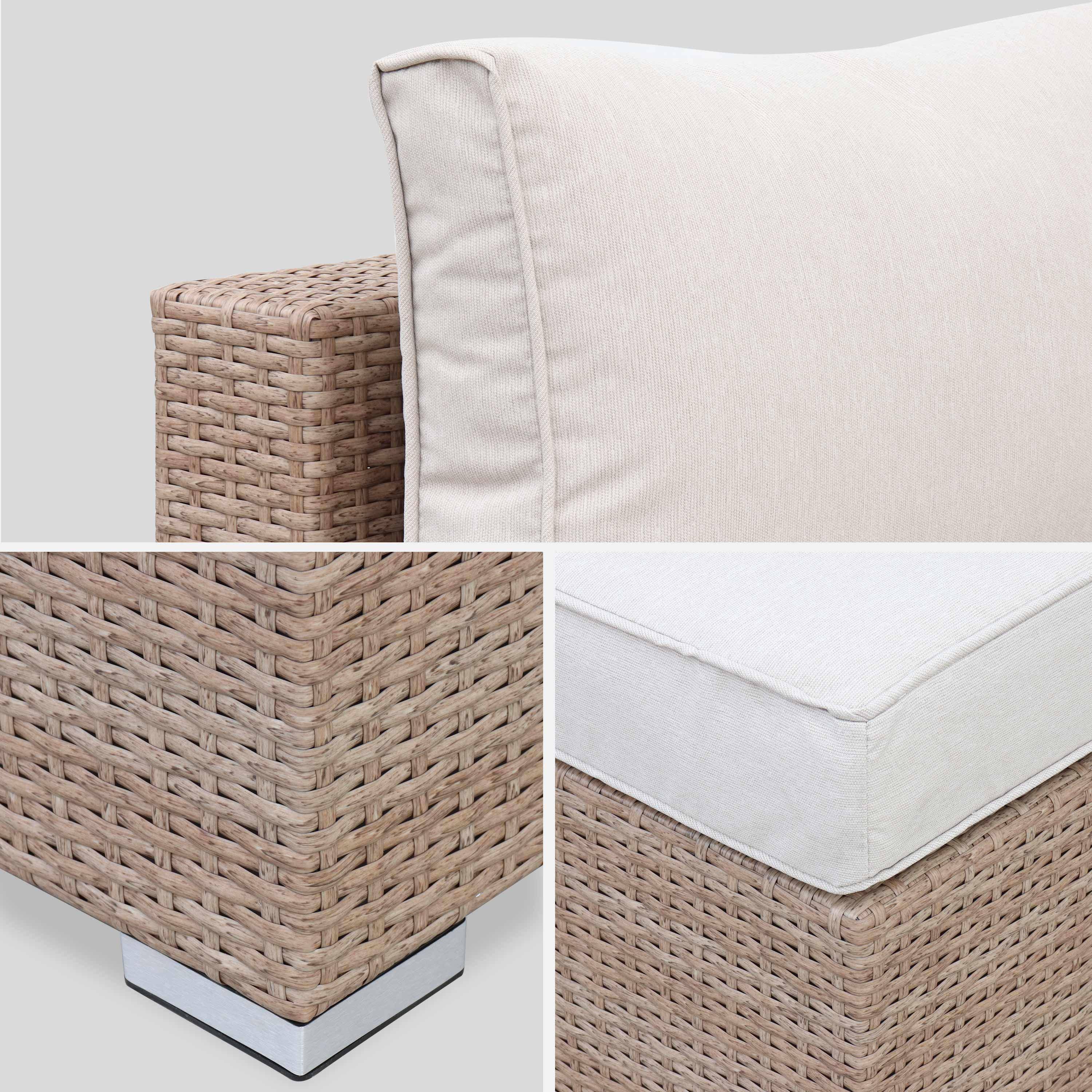 Salotto da giardino angolare in resina intrecciata, 12-14 posti, Tripoli, Beige, 303.5x82x67 cm Photo7