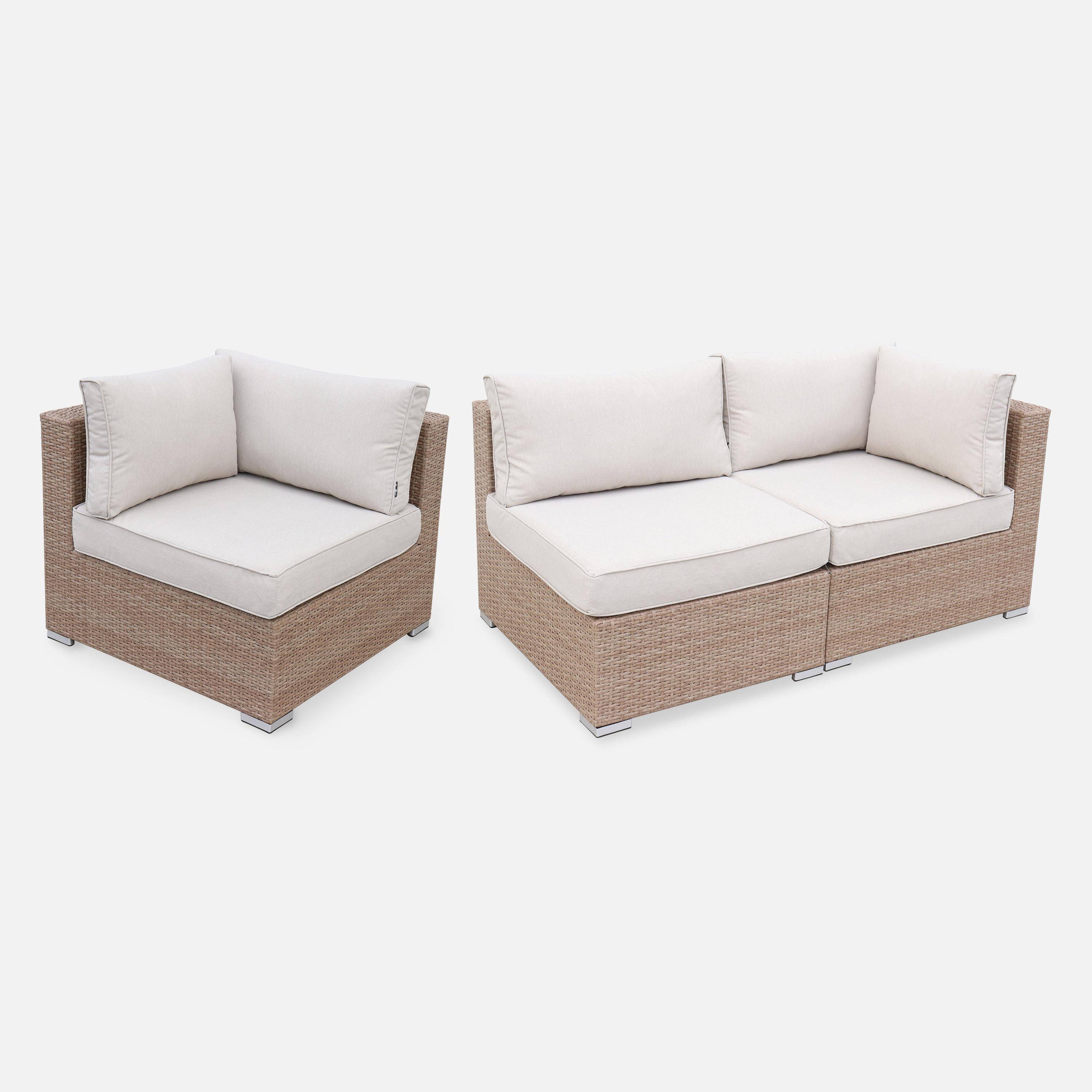 Salotto da giardino angolare in resina intrecciata, 12-14 posti, Tripoli, Beige, 303.5x82x67 cm Photo5