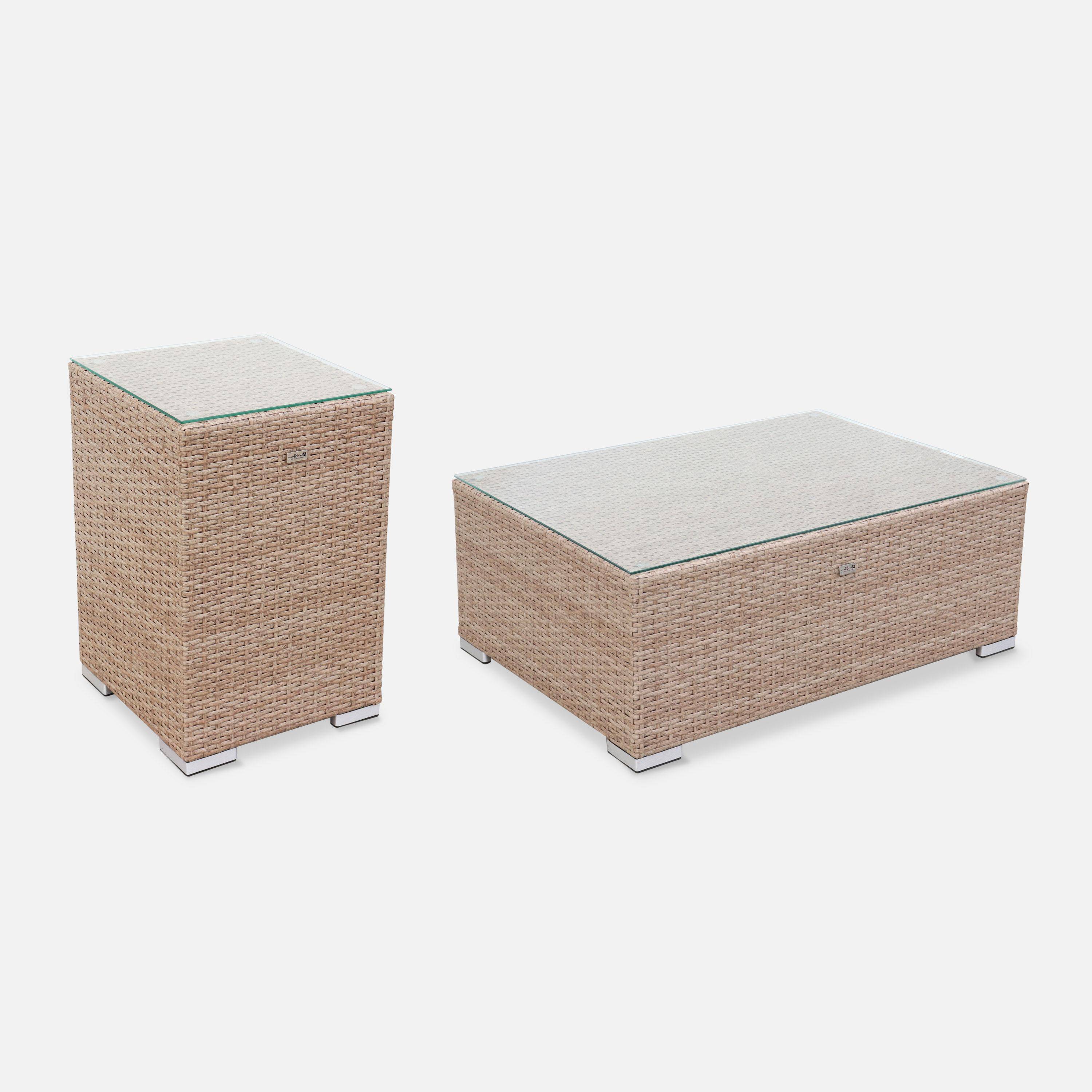 Salotto da giardino angolare in resina intrecciata, 12-14 posti, Tripoli, Beige, 303.5x82x67 cm Photo6