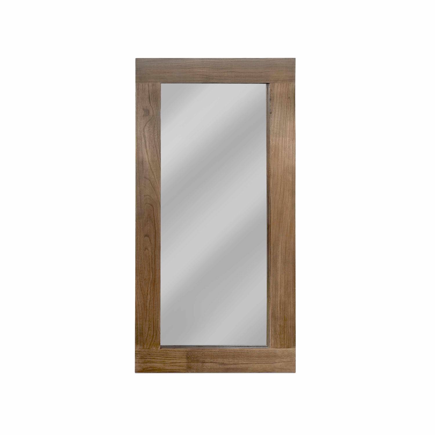 Houten spiegel, rechthoek, 165x81cm, binnen/buiten, donker hout Photo5