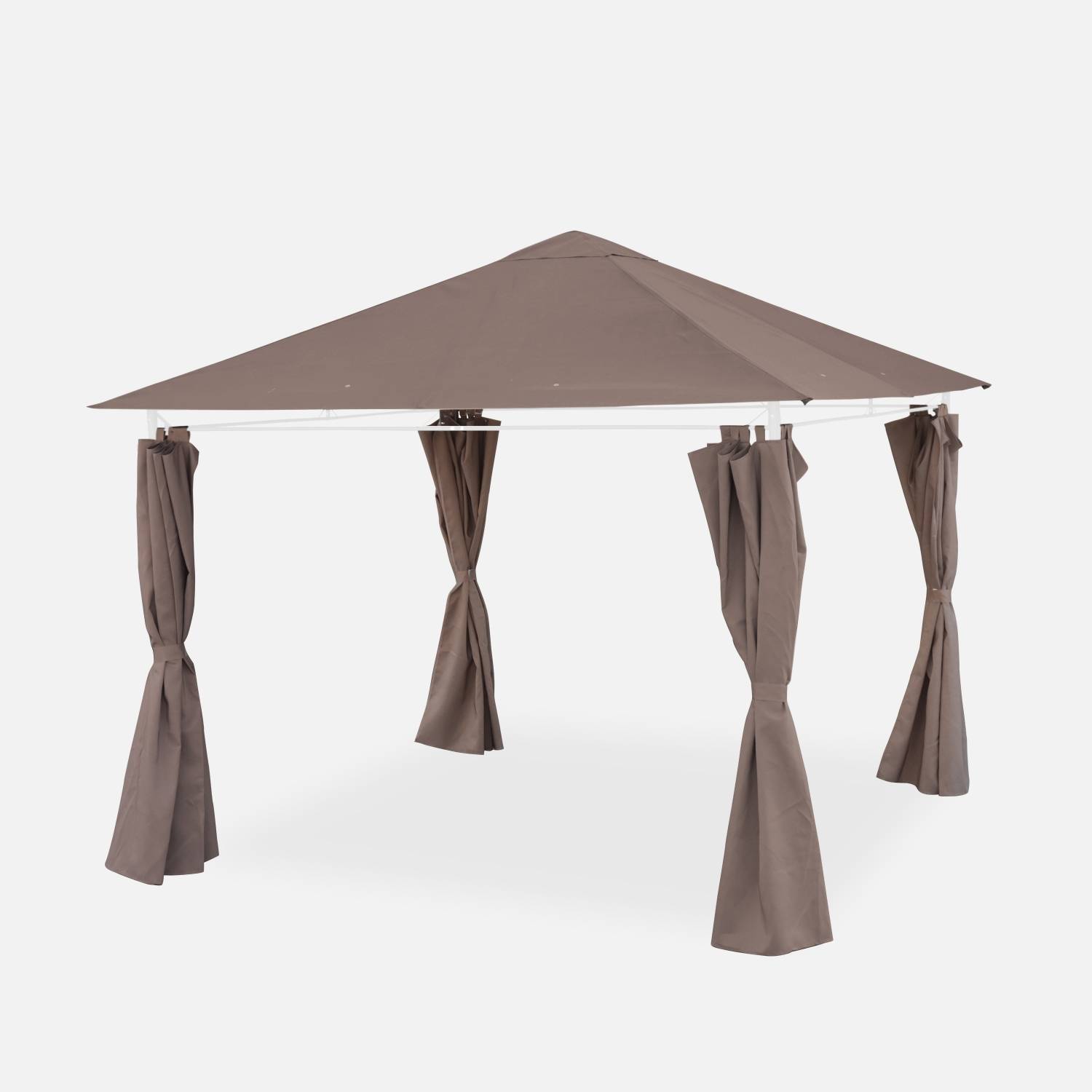 Replacement canopy and side curtain kit for gazebo, Beige-brown | sweeek