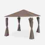 Conjunto completo de techo y cortinas grises para el cenador Elusa 3x3m - cubierta de pérgola de recambio, cubierta de recambio Photo1