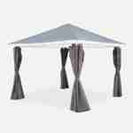  Juego completo de cubierta y cortinas grises para cenador Elusa 3x3m - cubierta de pérgola de recambio, cubierta de recambio Photo1