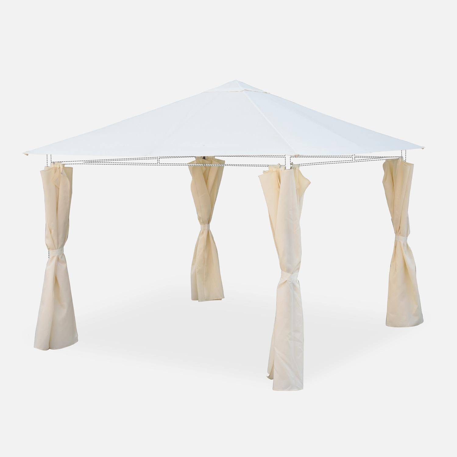 Replacement canopy and side curtain kit for Elusa 3x3m gazebo - replacement gazebo canopy and side curtains - Off-White Photo1
