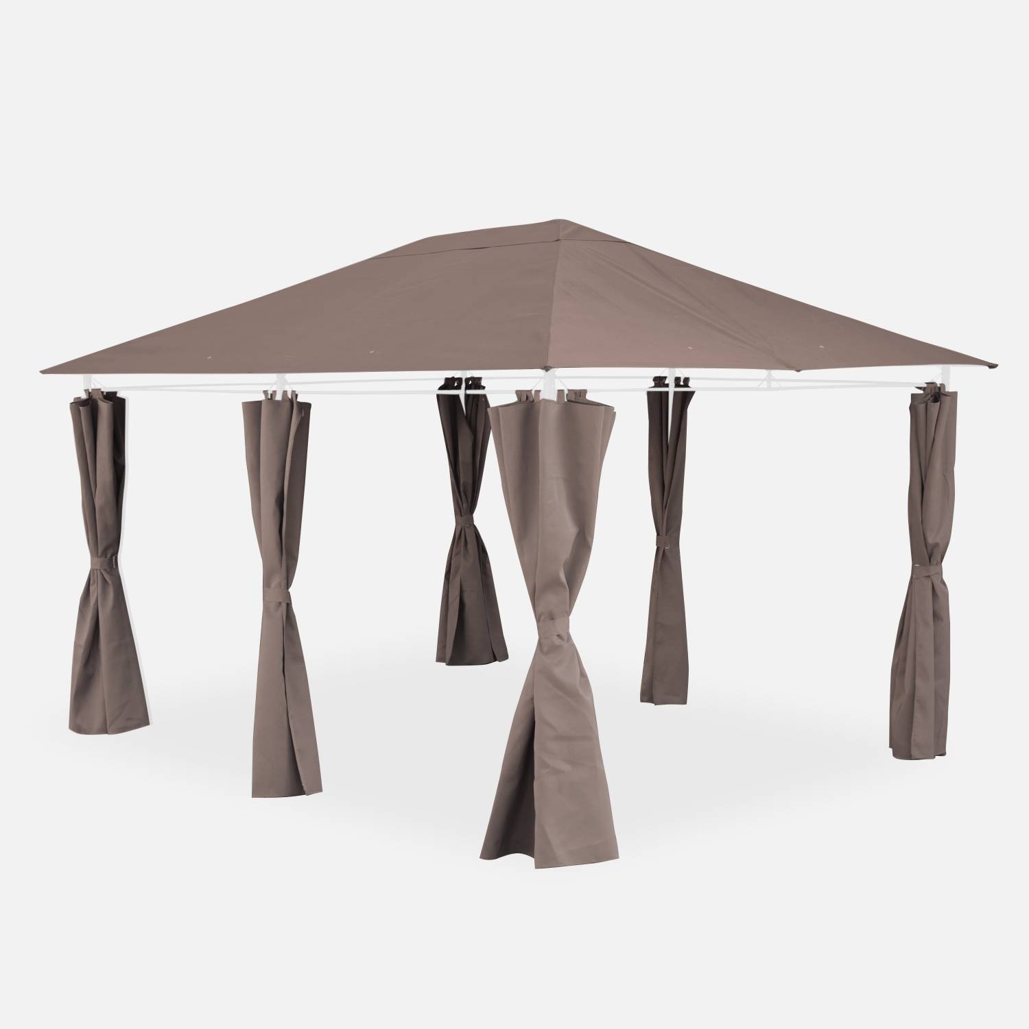 Replacement canopy and side curtain kit for gazebo, Beige-brown | sweeek