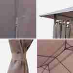 Conjunto completo de lonas e cortinas de telhado em fita adesiva para o gazebo Divio 3x4m - cobertura de pérgula sobressalente, lona sobressalente marrón  Photo2