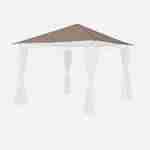 Toile de toit taupe pour tonnelle 3x3m Elusa - toile de rechange pergola, toile de remplacement Photo1