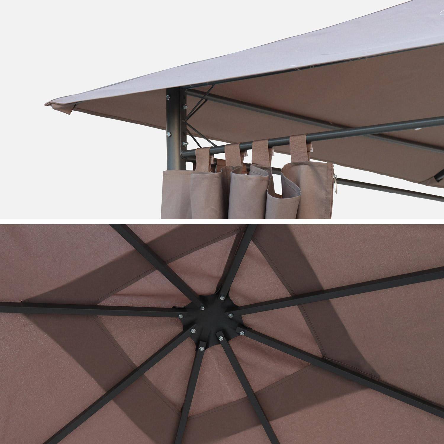 Cobertura do telhado em tela para 3x3m Elusa - cobertura de pérgola, cobertura de substituição marrón Photo2