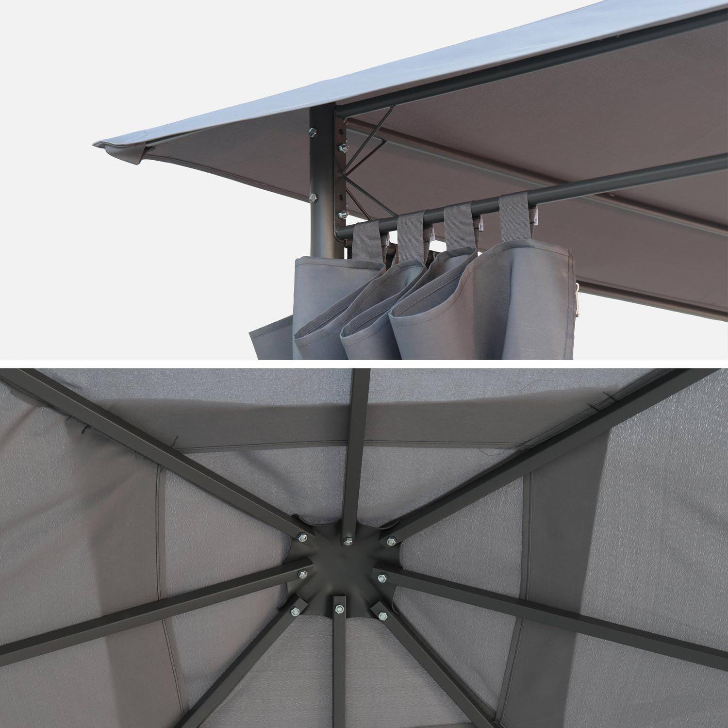 Cobertura do telhado em tela para 3x3m Elusa - cobertura de pérgola, cobertura de substituição cinza Photo2