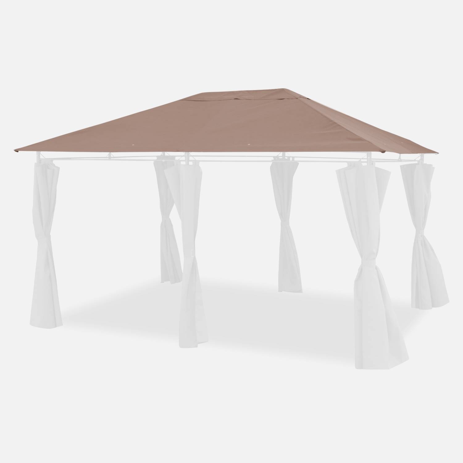 Toile de toit taupe pour tonnelle 3x4m Divio - toile de rechange pergola, toile de remplacement | sweeek