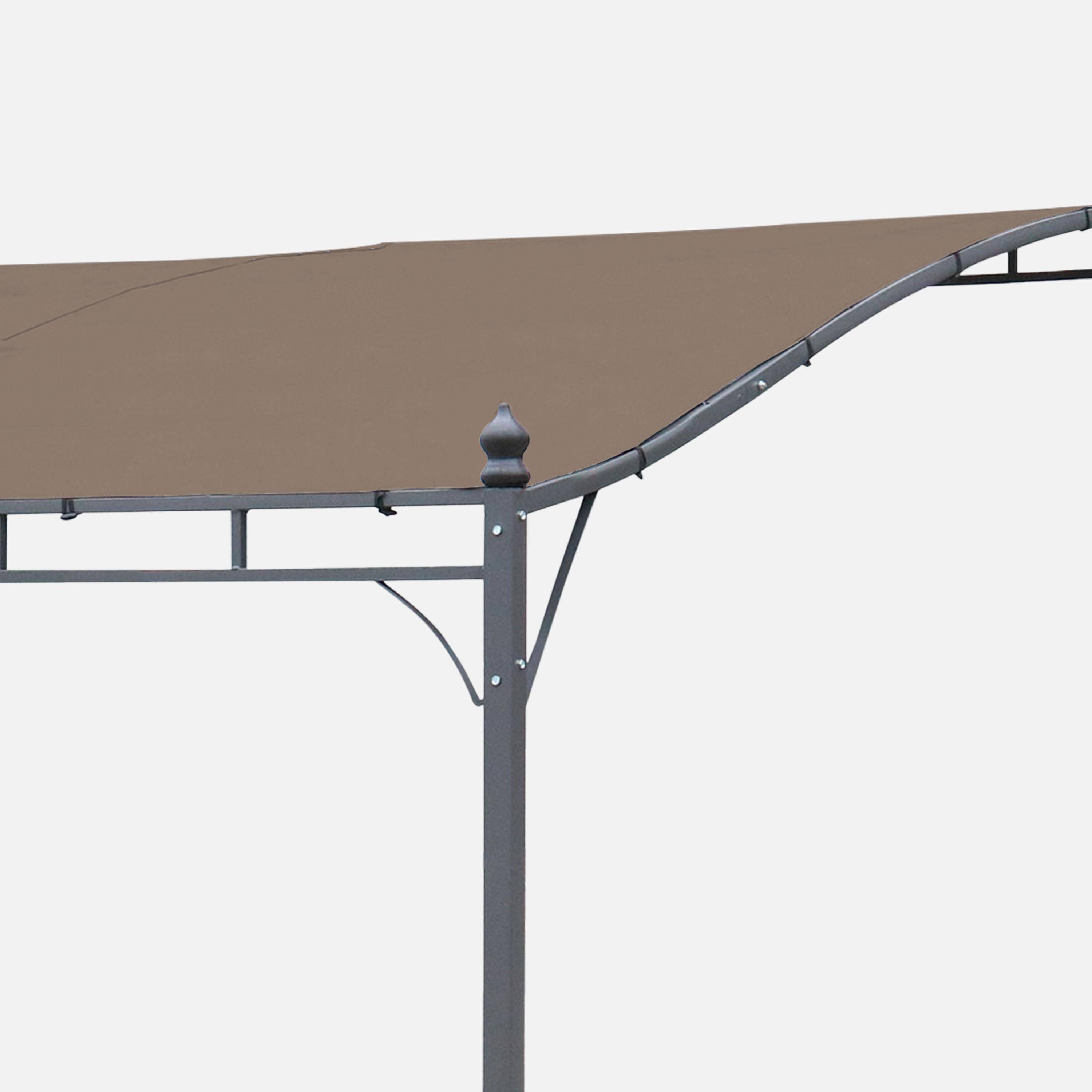 Toile de toit taupe pour tonnelle 3x2,5m Brestum - toile de rechange pergola, toile de remplacement,sweeek,Photo2