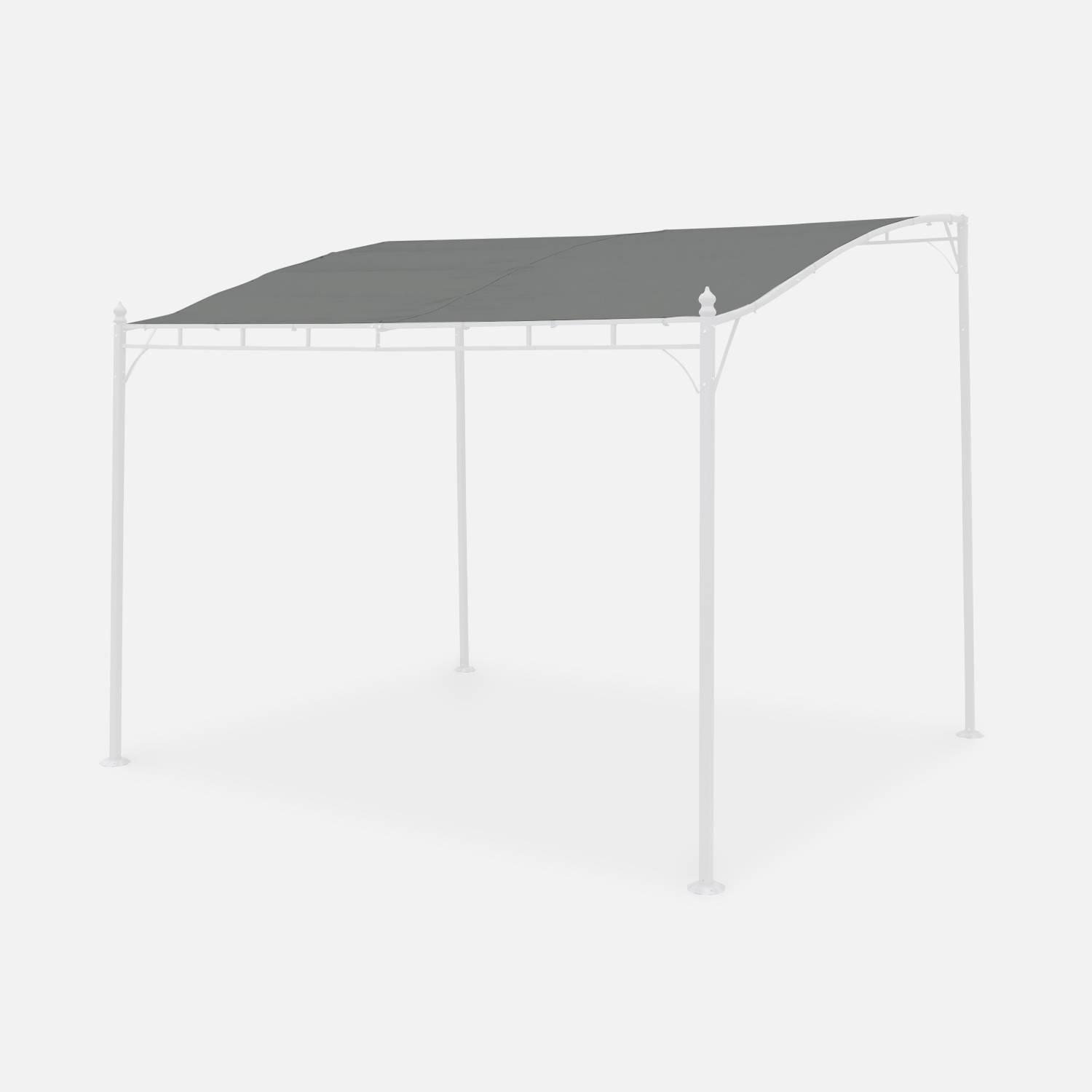 TUTTOPERGOLE Telo Ricambio Per Gazebo 3x3 Metri – PVC Bianco Ignifugo 650 Gr/m², Made In Italy, Con Fascette, Resistente E Impermeabile, Garanzia 10 Anni - 3