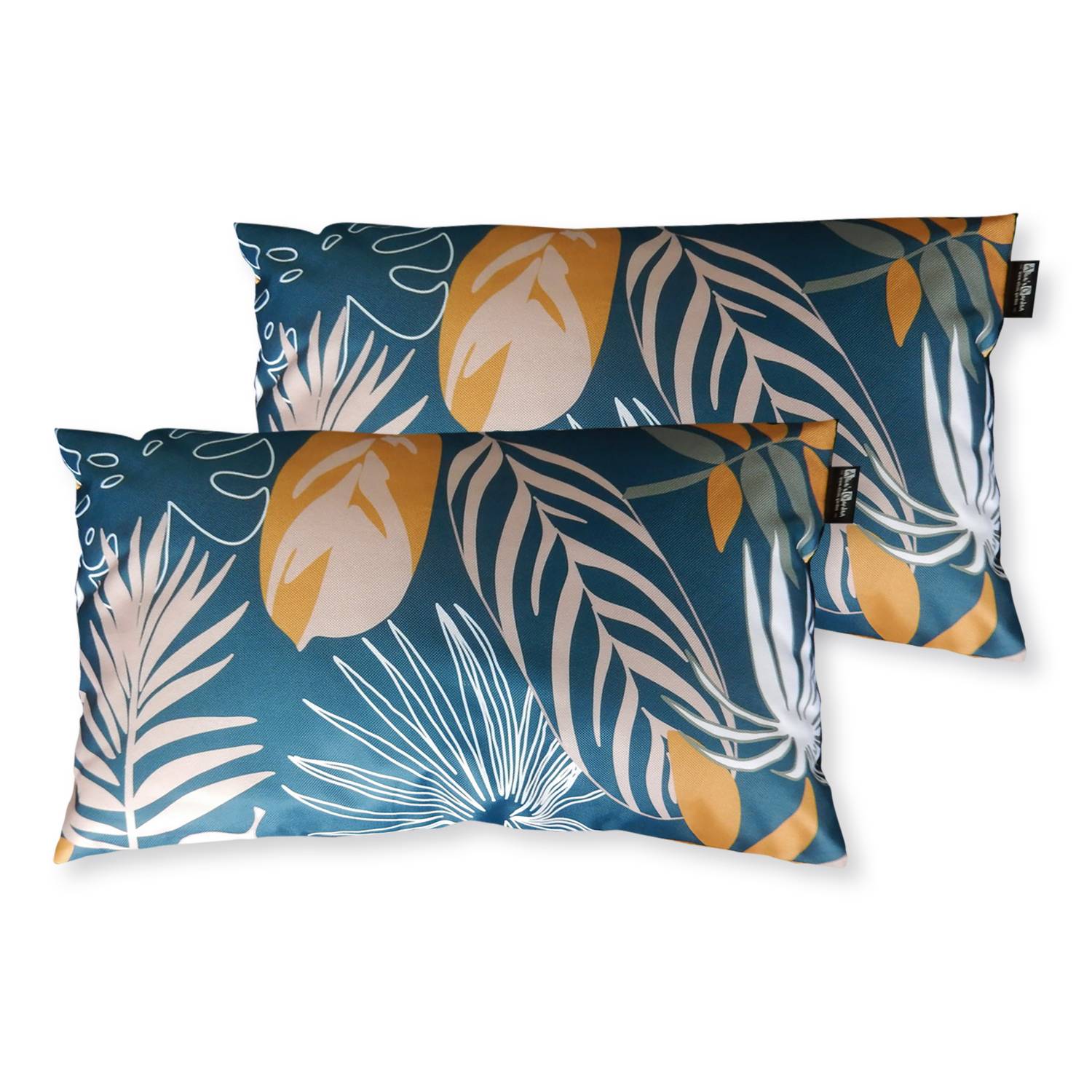 Decoratieve kussens - set van 2 - Polyester - 30x50cm - Oranje/Blauw | sweeek