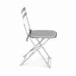Set van 4 stoelkussens - 40 x 40cm, zitkussen met bevestigingskoordjes, grijs tegelpatroon Photo2