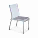Set van 4 stoelkussens - 43 x 40 cm - waterafstotende stof, omkeerbaar, anti-UV, met bevestigingskoordjes, grijs motief Photo2