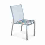 Set van 4 stoelkussens - 43 x 40 cm - waterafstotende stof, omkeerbaar, anti-UV, met bevestigingskoordjes, meerkleurig exotisch motief Photo2
