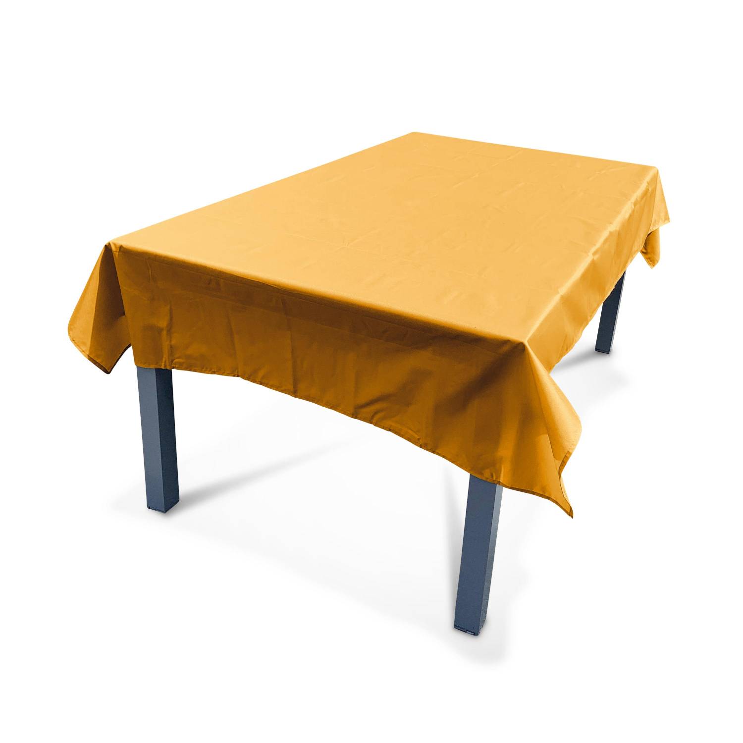 Outdoor-Tischdecke 140 x 240  cm Senffarben, 100% Polyester, schützt den Tisch, UV-Schutz, sommerlicher Stil | sweeek