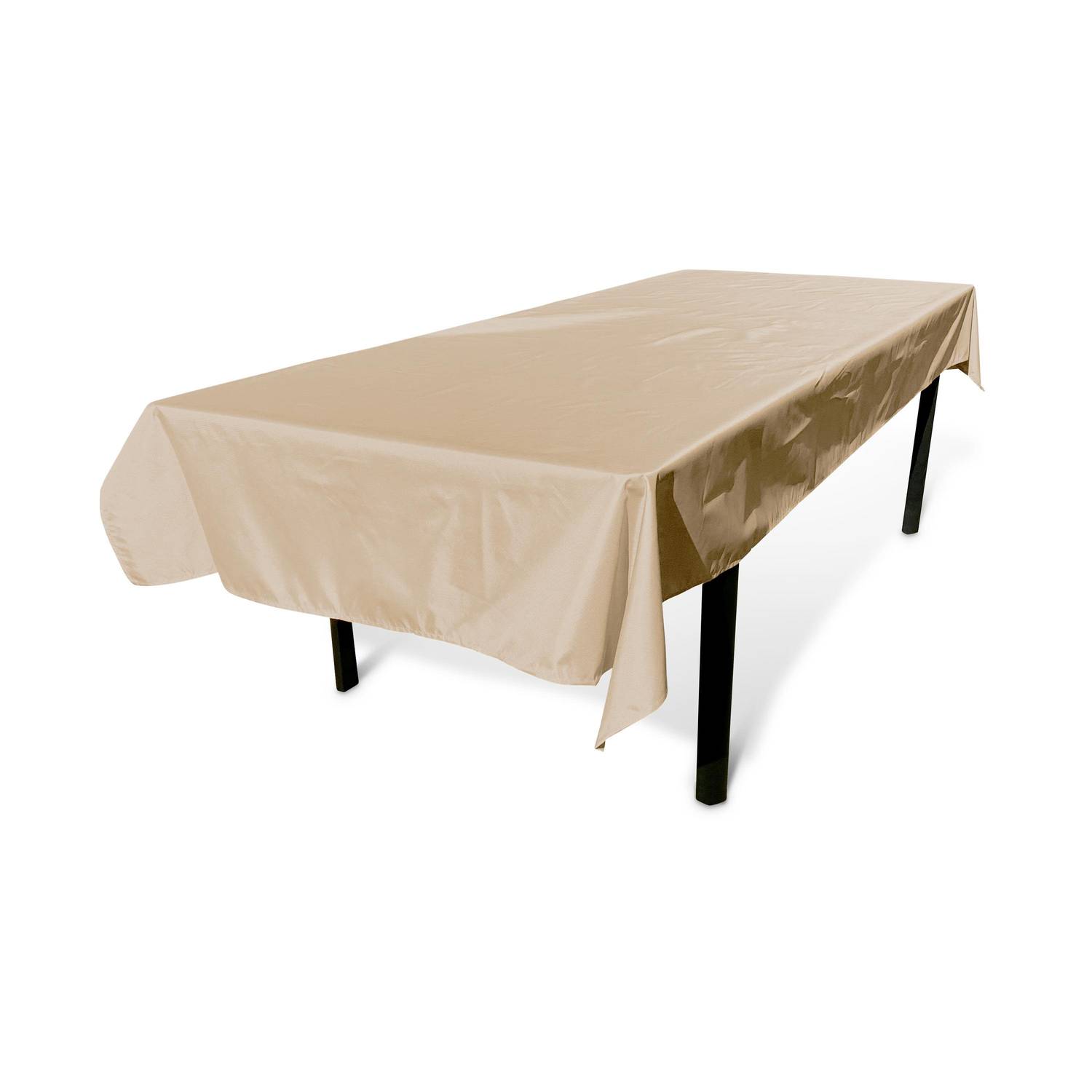 Collection EXOTIQUE - Nappe d’extérieur de 300 x 140 cm beige, 100% polyester, protège la table, protection UV, style estival Photo1