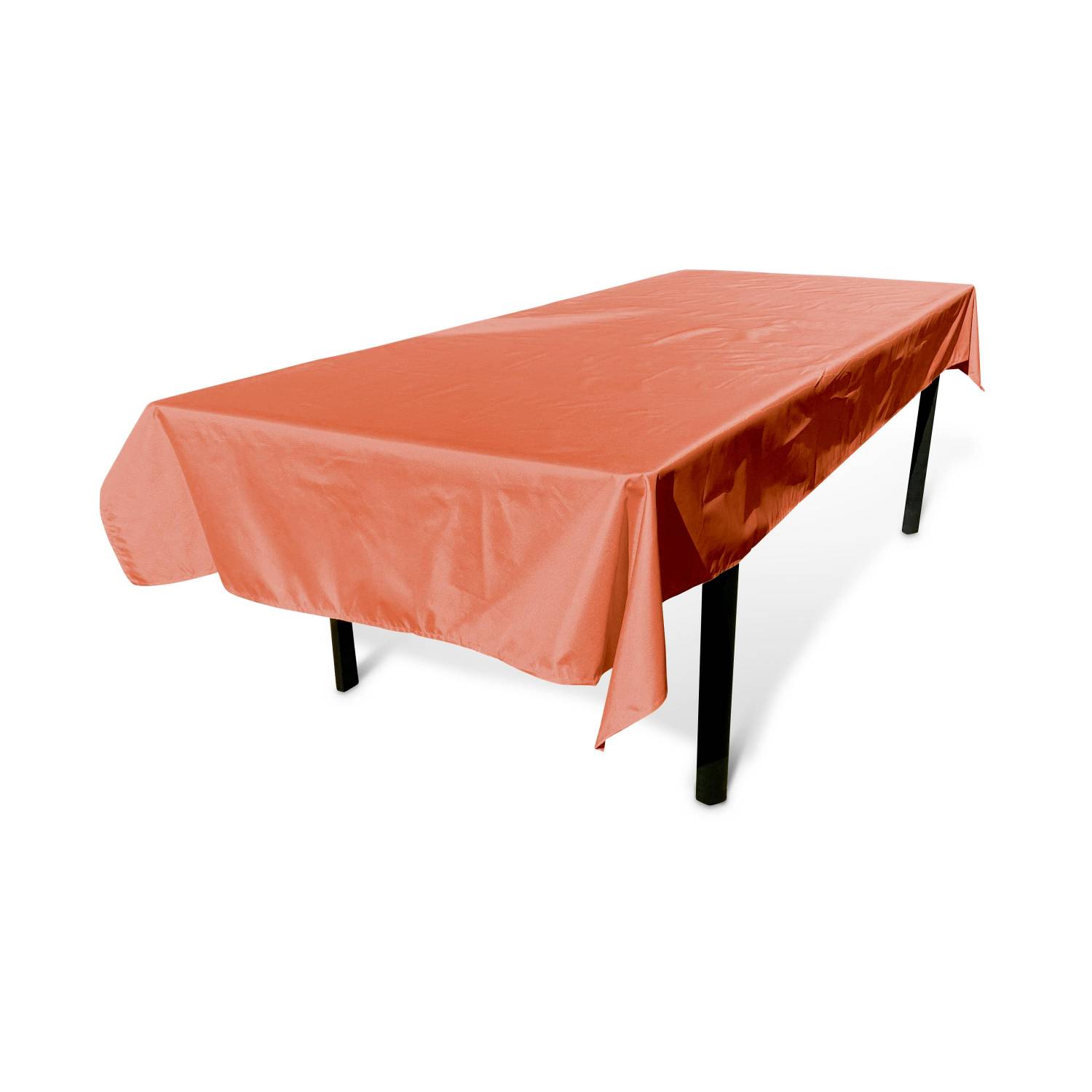 Mantel de exterior 300 x 140 cm terracota, 100% poliéster, protege la mesa, protección UV, estilo veraniego | sweeek
