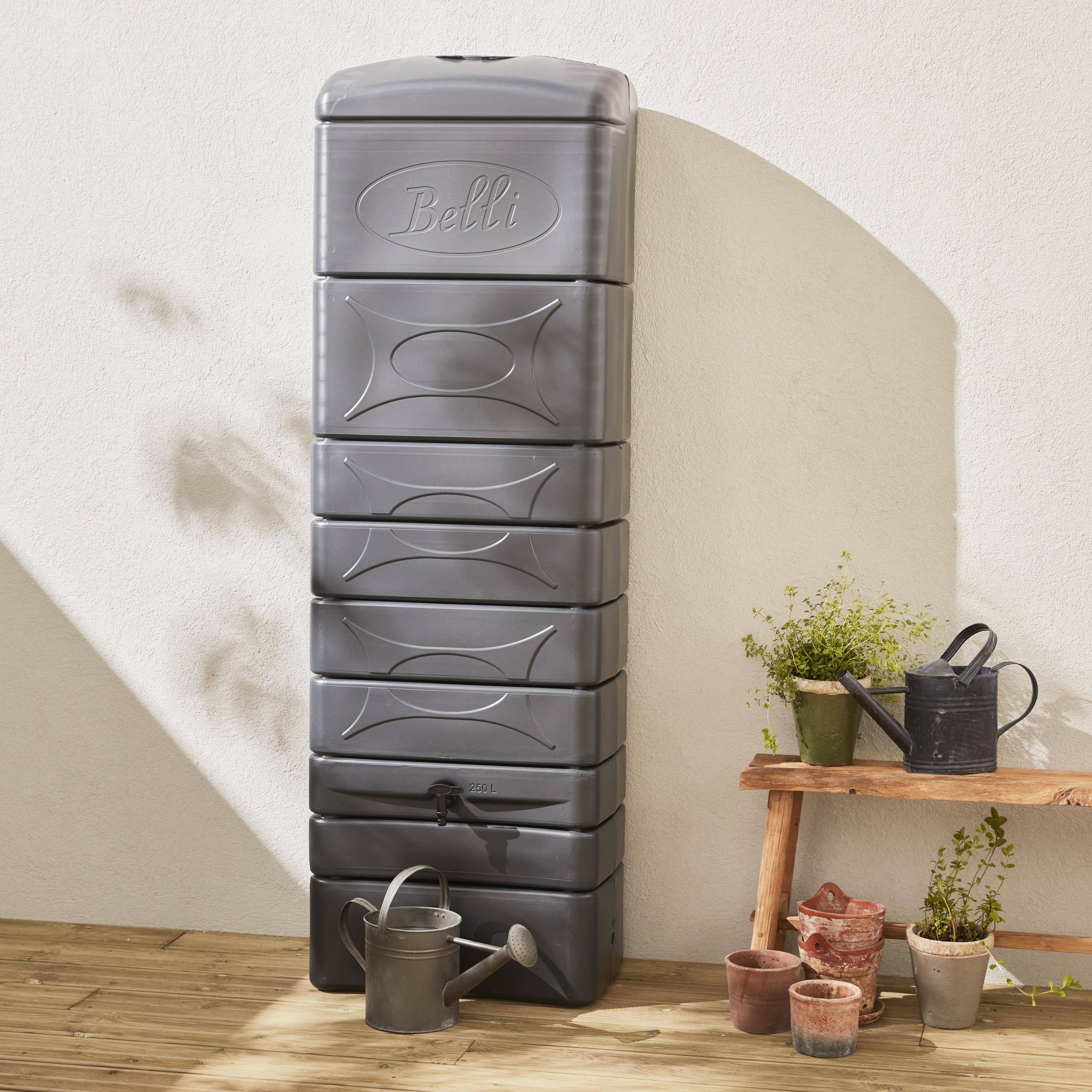 Chastang 300L Anthracite wall-mounted water collector with gutter connection kit included Photo1