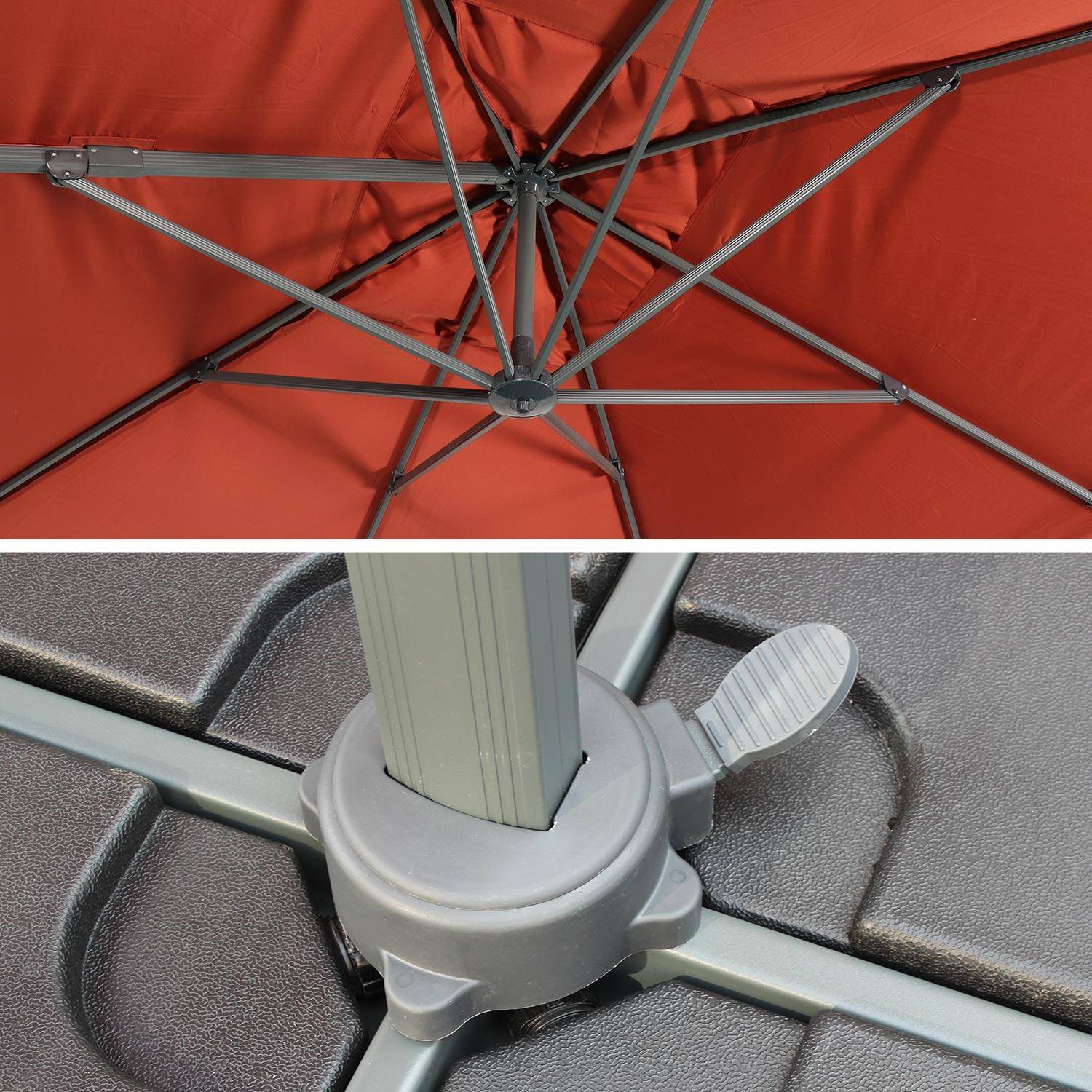 Rectangular cantilever parasol, 3x4m - Saint Jean de Luz - Terracotta Photo3