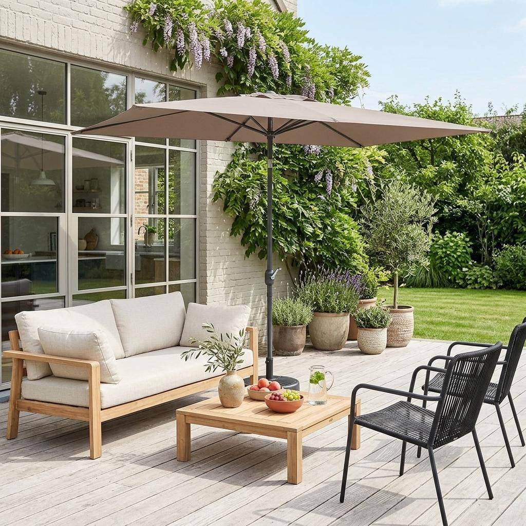 Parasol rectangular, 2x3m Pardo - 300x198x243 cm Photo1