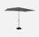 Parasol droit Touquet rectangulaire 2x3m gris, mât central aluminium orientable et manivelle d'ouverture | sweeek