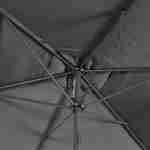 Parasol droit rectangulaire 2x3m - Touquet gris - mât central en aluminium orientable et manivelle d'ouverture Photo6