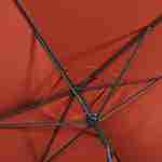 Ombrellone rettangolare dritto 2x3m - Touquet terracotta - palo centrale in alluminio e manovella di apertura Photo6