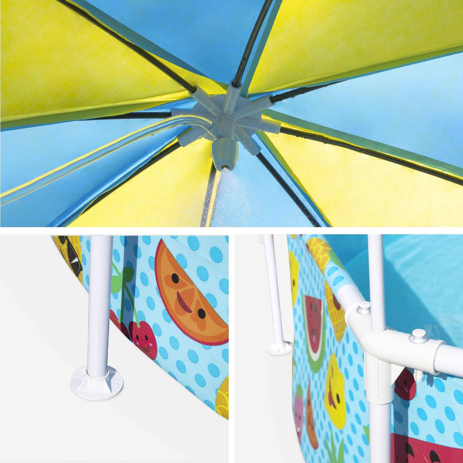 Piscina tubular Tana con parasol integrado, redonda 244x51cm Photo1