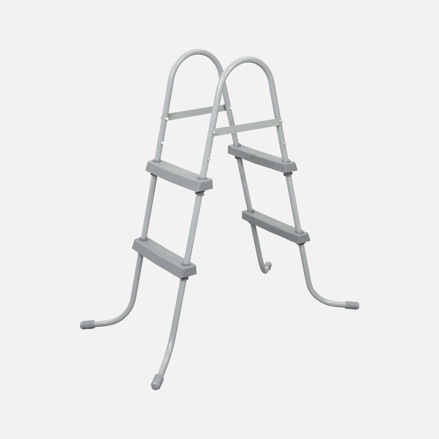 Symmetrische ladder met twee treden voor bovengrondse zwembaden tot 84 cm hoog, zwembadaccessoire Photo1