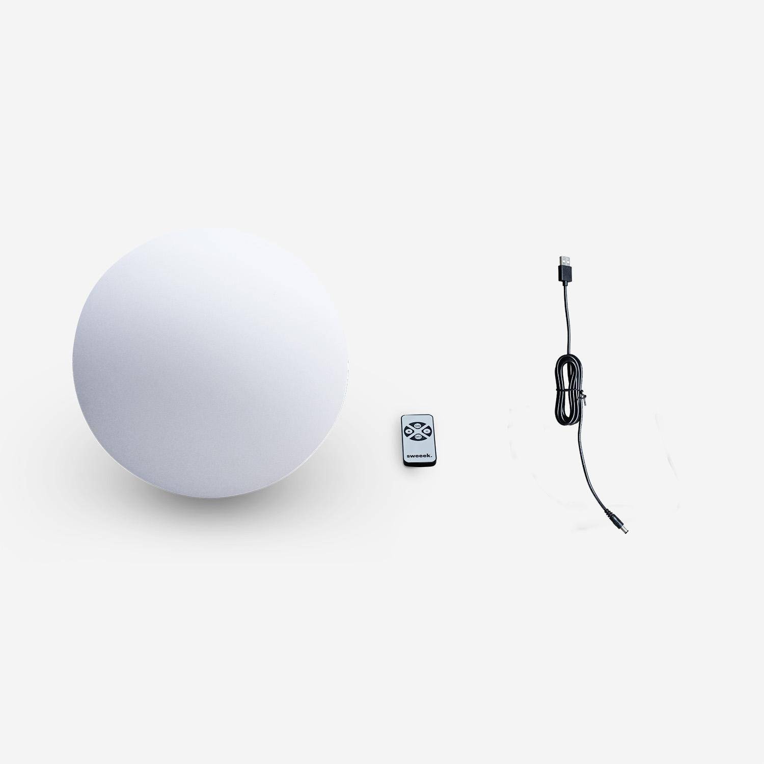 Lampada a sfera LED luce bianca con batteria ricaricabile, Sfera LED, 30x30x28 cm Photo6