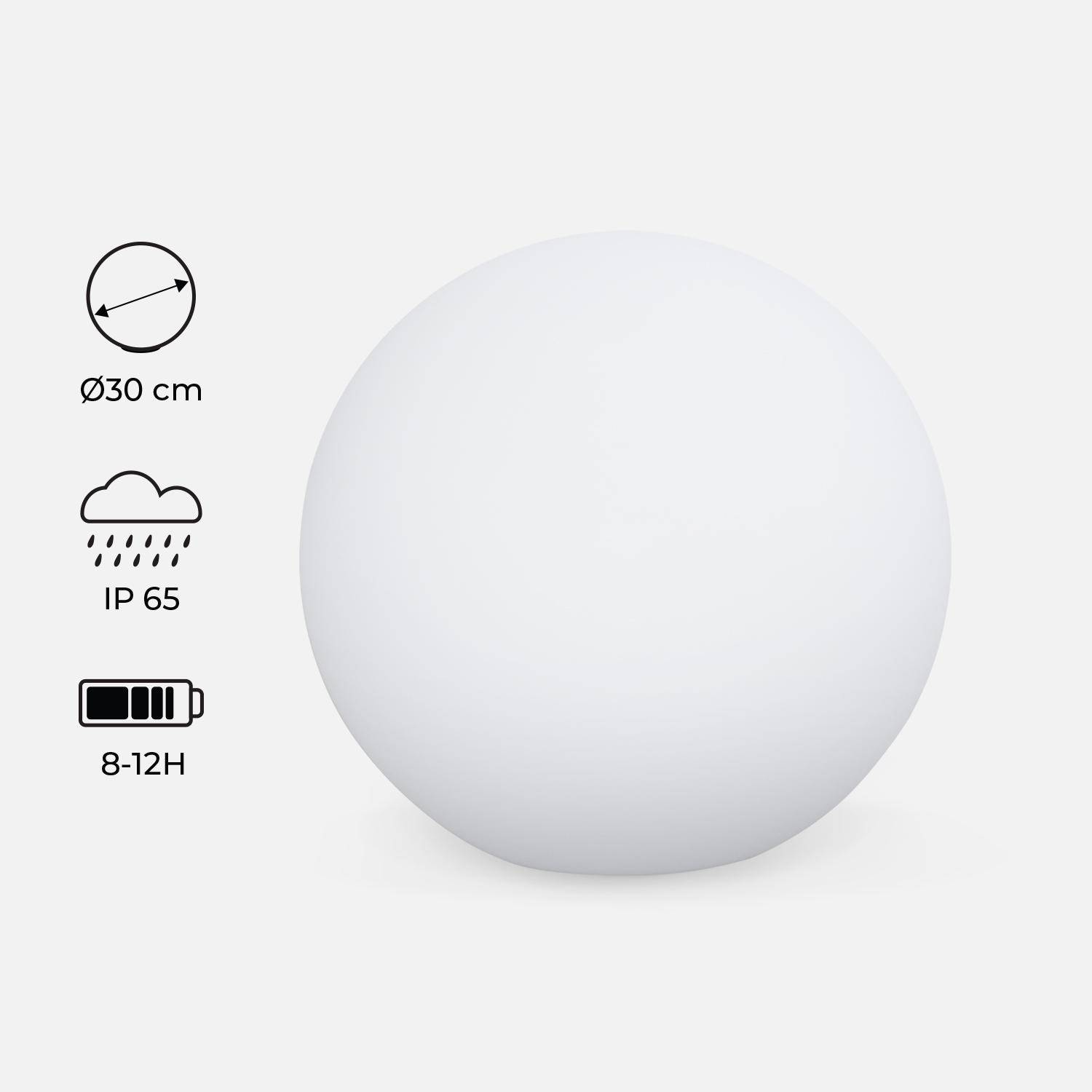 Bola LED 30cm - Esfera luminosa decorativa, Ø30cm, blanco cálido, mando a distancia,sweeek,Photo1
