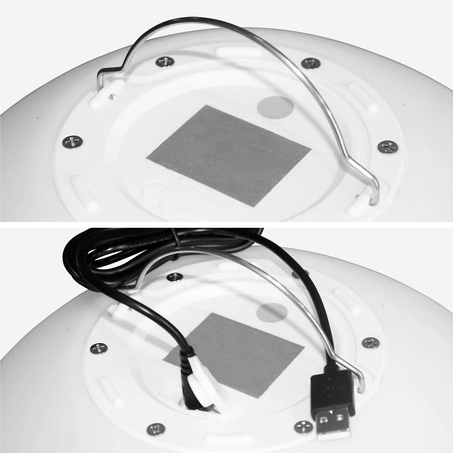 Lampada a sfera LED luce bianca con batteria ricaricabile, Sfera LED, 30x30x28 cm Photo7