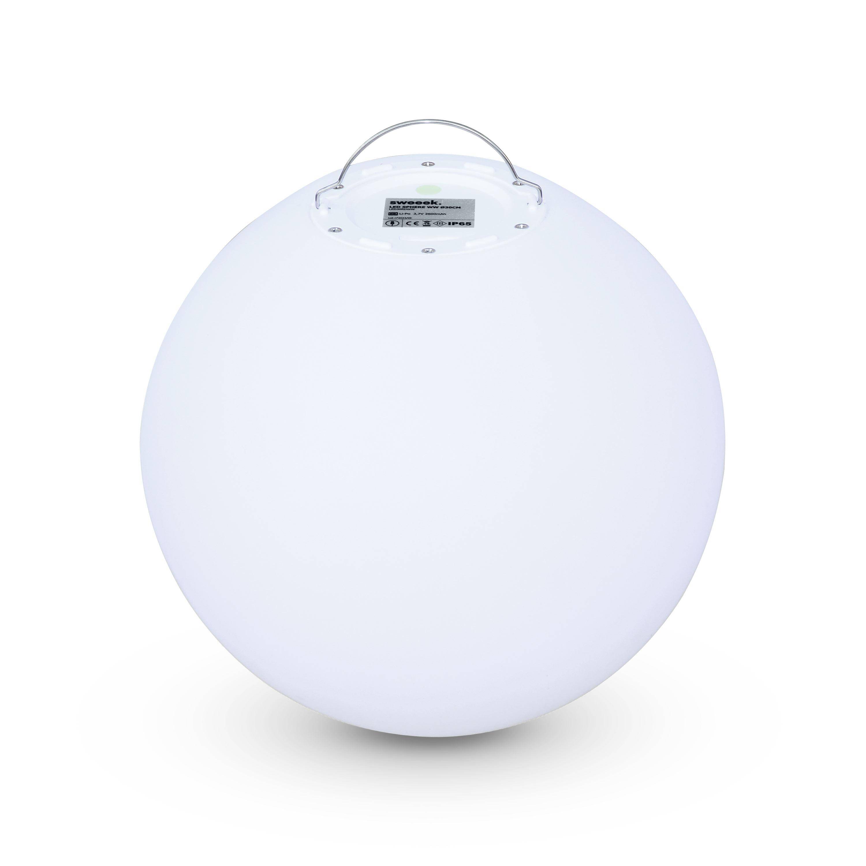 Boule LED 30cm – Sphère décorative lumineuse, Ø30cm, blanc chaud, commande à distance,sweeek,Photo3