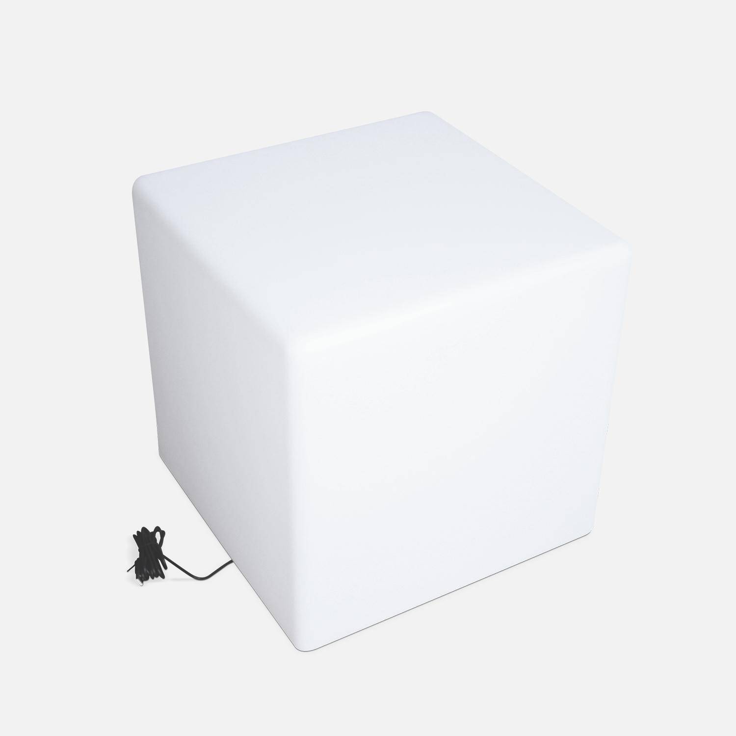 Cube LED 40cm – Cube décoratif lumineux, 40x40cm, blanc chaud, commande à distance Photo3