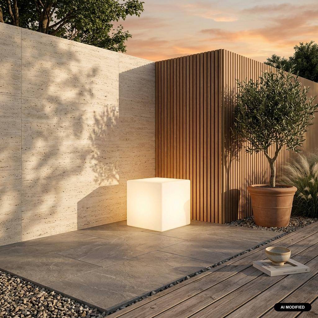 Cubo de luz LED com bateria, interior/exterior, Cube LED, Branco, 40x40x41 cm Photo1