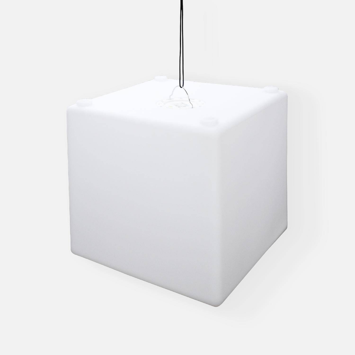 Cubo de luz LED com bateria, interior/exterior, Cube LED, Branco, 40x40x41 cm Photo5