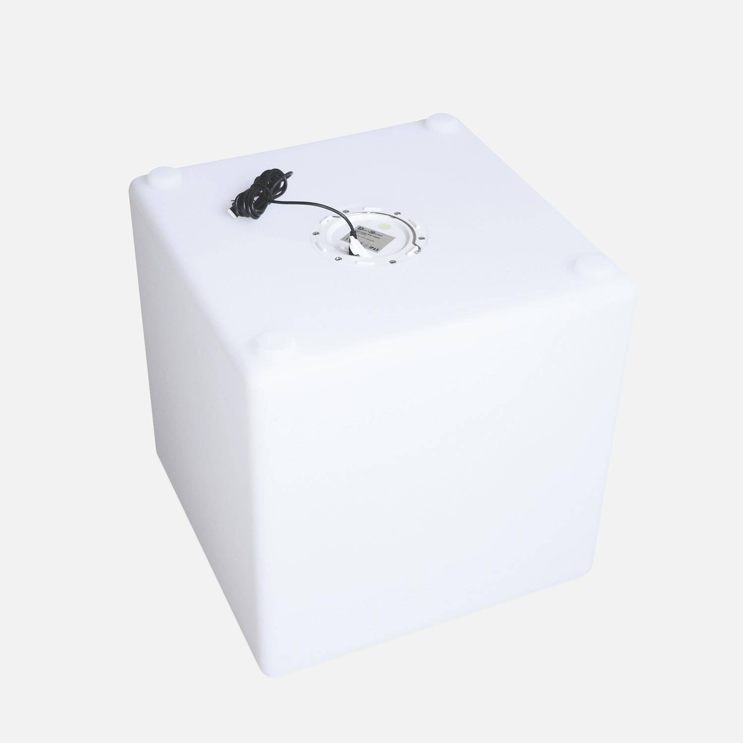 Cube LED 40cm – Cube décoratif lumineux, 40x40cm, blanc chaud, commande à distance Photo4